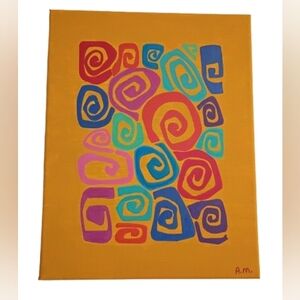 Colorful Spiral Art Handpainted Abstract painting on canvas
